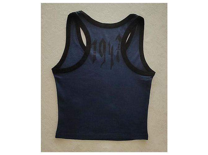 Canotta Christian Dior '1947' in cotone blu Nero - vista 5