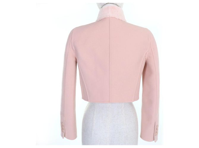 Fendi Mink fur collar Virgin wool Jacket Pink - view 3