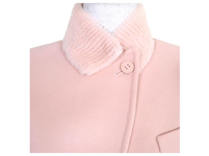 Fendi Mink fur collar Virgin wool Jacket Pink - view 4