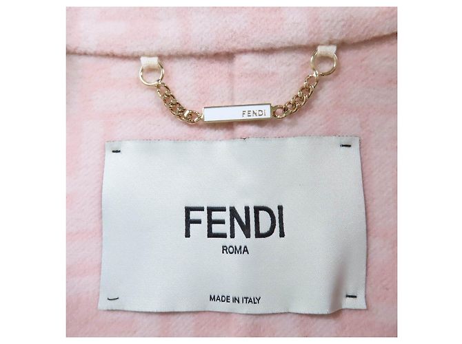 Fendi Mink fur collar Virgin wool Jacket Pink - view 7