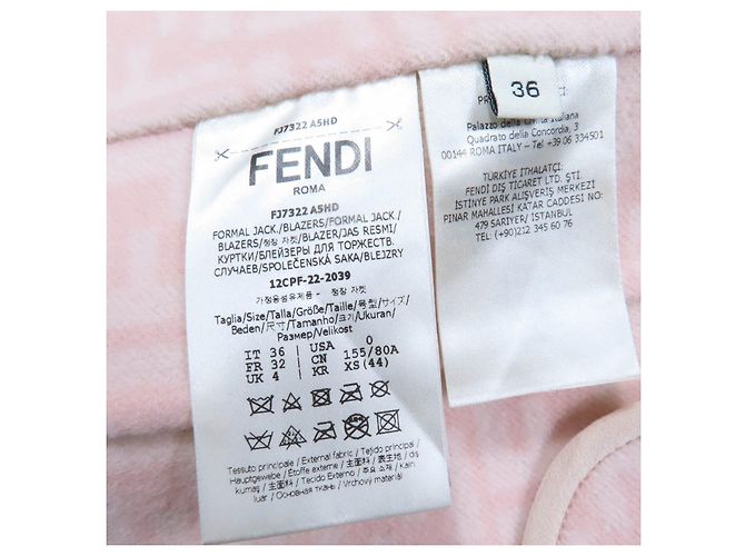 Fendi Mink fur collar Virgin wool Jacket Pink - view 8