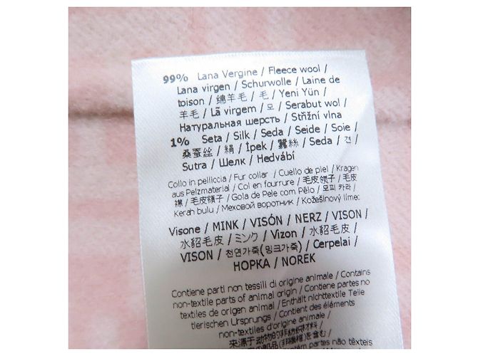 Fendi Mink fur collar Virgin wool Jacket Pink - view 9