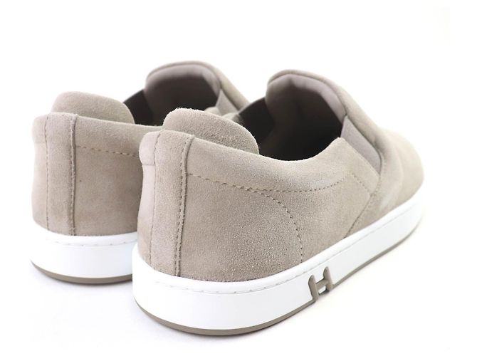 Hermès Mocassini Kiddy in scamosciato Hermes Marrone Grigio - vista 3