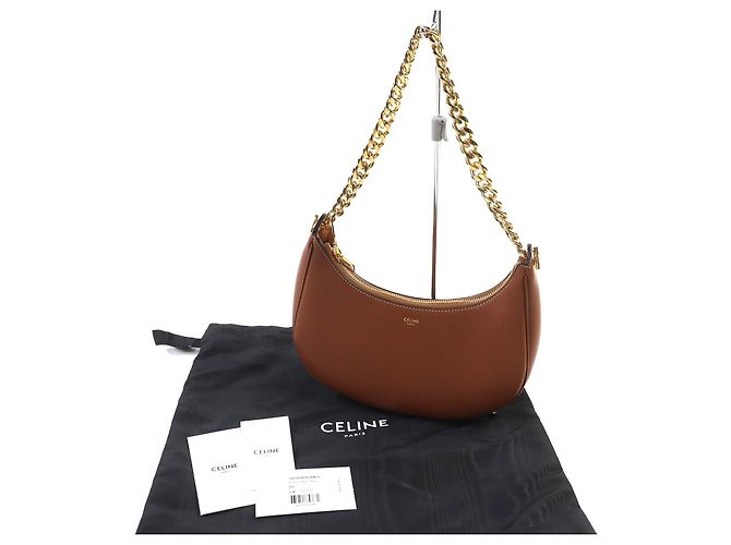 Céline Bolso de hombro de cuero Celine AVA CHAIN Bronce - vista 2