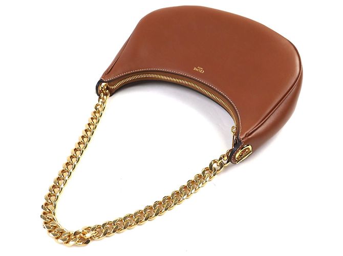 Céline Bolso de hombro de cuero Celine AVA CHAIN Bronce - vista 4