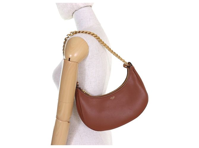 Céline Bolso de hombro de cuero Celine AVA CHAIN Bronce - vista 8