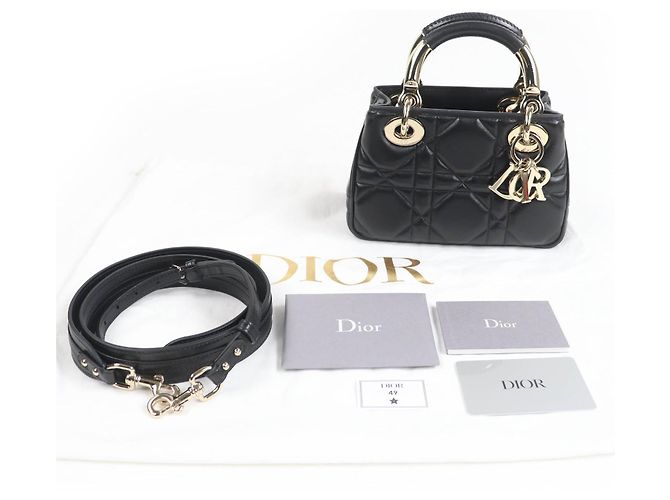Borsa 2way Christian Dior Lady 95.22 in pelle di agnello Nero - vista 2
