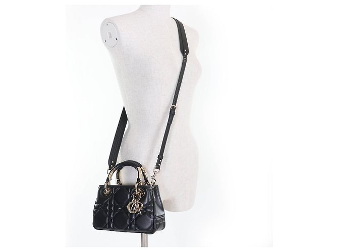 Borsa 2way Christian Dior Lady 95.22 in pelle di agnello Nero - vista 9