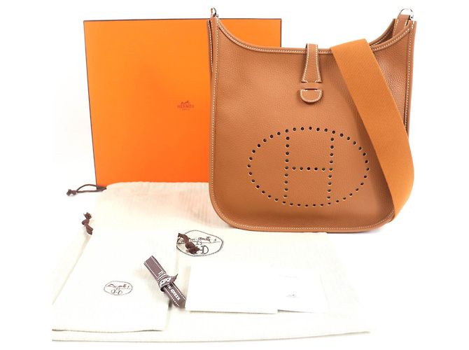 Hermès Borsa a Spalla Hermes Evelyne Taurillon Clemence D'oro - vista 2