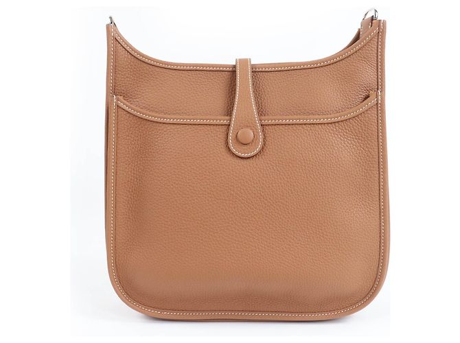Hermès Borsa a Spalla Hermes Evelyne Taurillon Clemence D'oro - vista 3