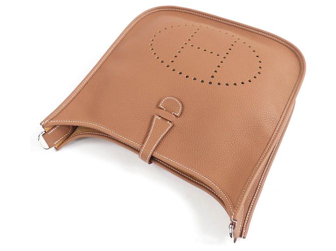 Hermès Borsa a Spalla Hermes Evelyne Taurillon Clemence D'oro - vista 5