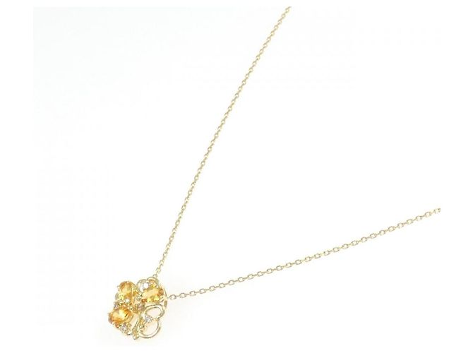 Autre Marque Au750 Gelbgold Citrin Diamant Halskette - Ansicht 2