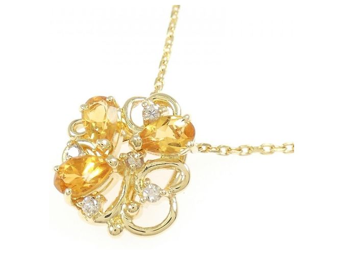 Autre Marque Au750 Gelbgold Citrin Diamant Halskette - Ansicht 3