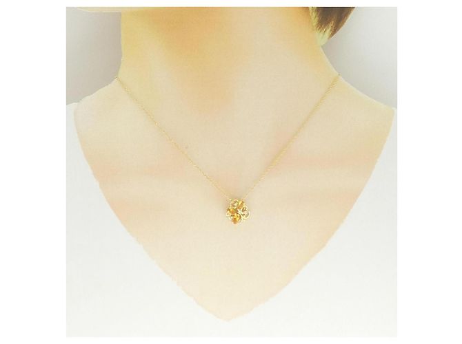 Autre Marque Au750 Gelbgold Citrin Diamant Halskette - Ansicht 6
