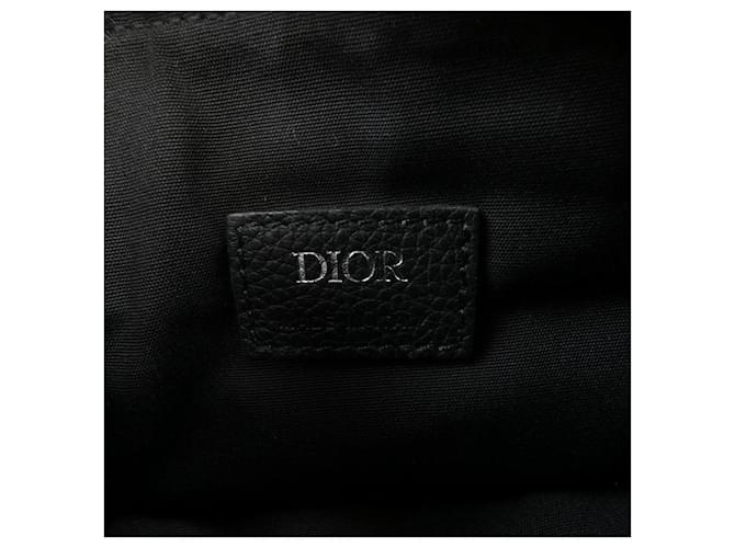 Mini borsa a tracolla Dior Saddle Oblique Nero Beige Blu navy - vista 5