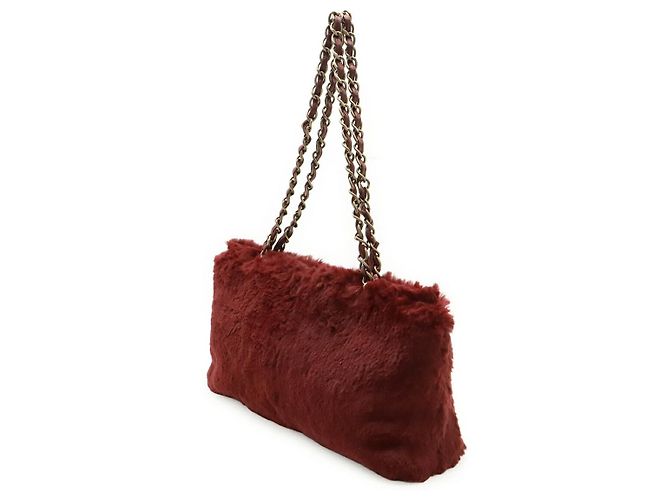 Borsa a tracolla Chanel Coco Mark Lapin in pelle Marrone Bordò - vista 2