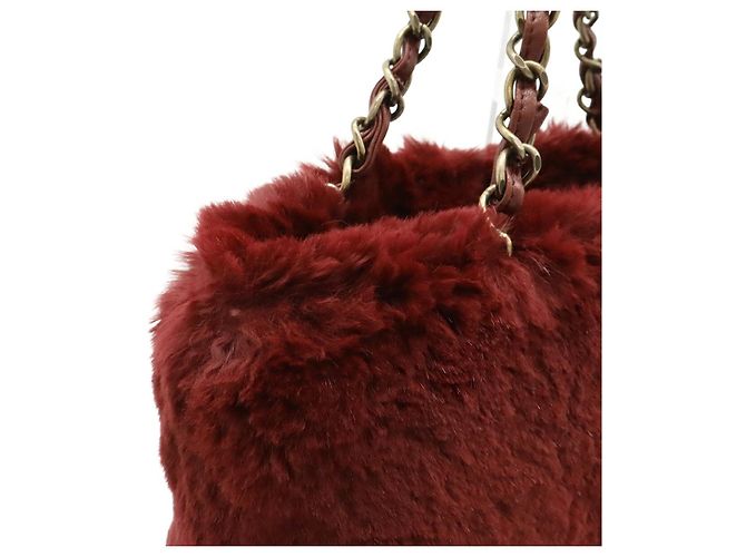 Borsa a tracolla Chanel Coco Mark Lapin in pelle Marrone Bordò - vista 4