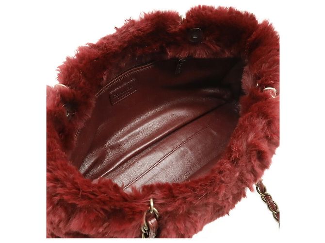 Borsa a tracolla Chanel Coco Mark Lapin in pelle Marrone Bordò - vista 6
