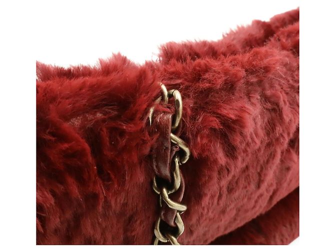 Borsa a tracolla Chanel Coco Mark Lapin in pelle Marrone Bordò - vista 7