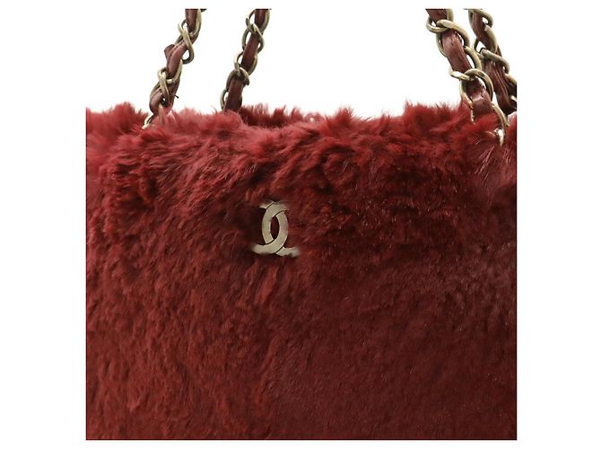 Borsa a tracolla Chanel Coco Mark Lapin in pelle Marrone Bordò - vista 8