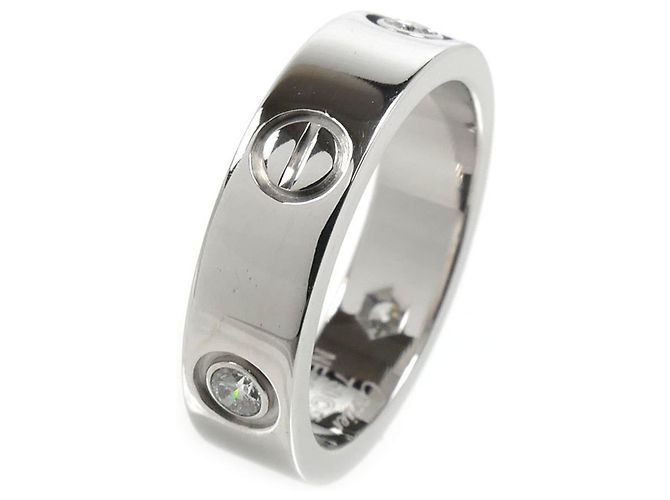 Cartier Love Ring aus 18K Weißgold mit halbem Diamanten - Ansicht 2