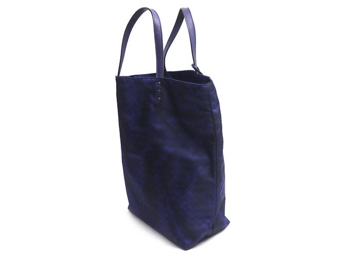 Borsa Tote Bottega Veneta Intreccio Illusion Nero Blu - vista 2