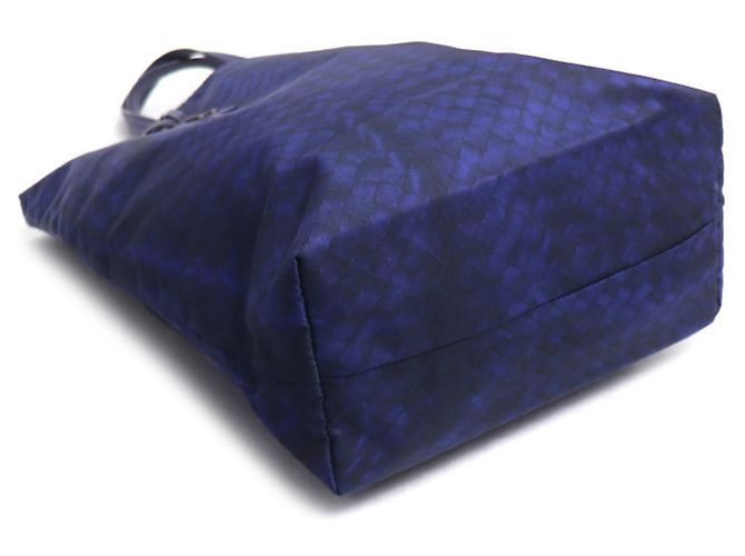 Borsa Tote Bottega Veneta Intreccio Illusion Nero Blu - vista 3