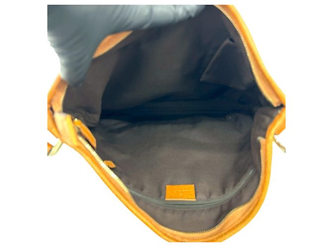 Borsa semi a tracolla in tela marrone e pelle Gucci - vista 9