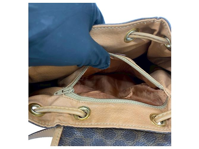 Céline Zaino Celine Vintage Macadam Blazon Triomphe Marrone - vista 10