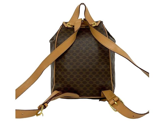 Céline Zaino Celine Vintage Macadam Blazon Triomphe Marrone - vista 3