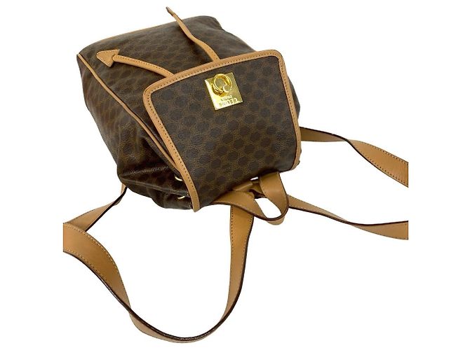 Céline Zaino Celine Vintage Macadam Blazon Triomphe Marrone - vista 4
