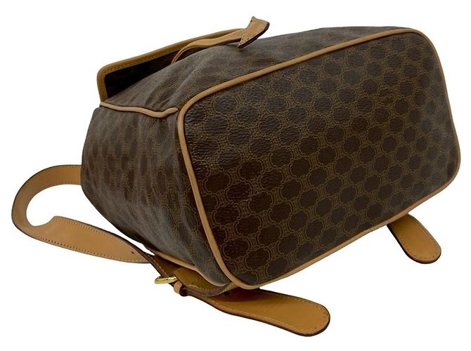 Céline Zaino Celine Vintage Macadam Blazon Triomphe Marrone - vista 7