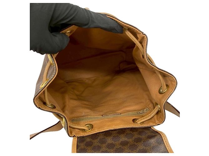 Céline Zaino Celine Vintage Macadam Blazon Triomphe Marrone - vista 9