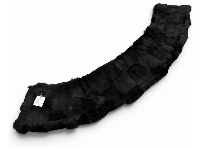 Sciarpa con stola in pelliccia di coniglio nero Chanel - vista 8