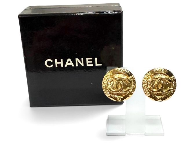 Orecchini Chanel Vintage 28 Coco Mark Logo D'oro - vista 2