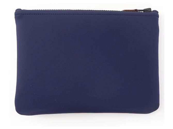 Hermès HERMES Trouse Flat PM Zip Pouch Negro Azul marino - vista 2