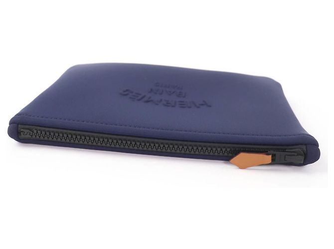 Hermès HERMES Trouse Flat PM Zip Pouch Negro Azul marino - vista 4