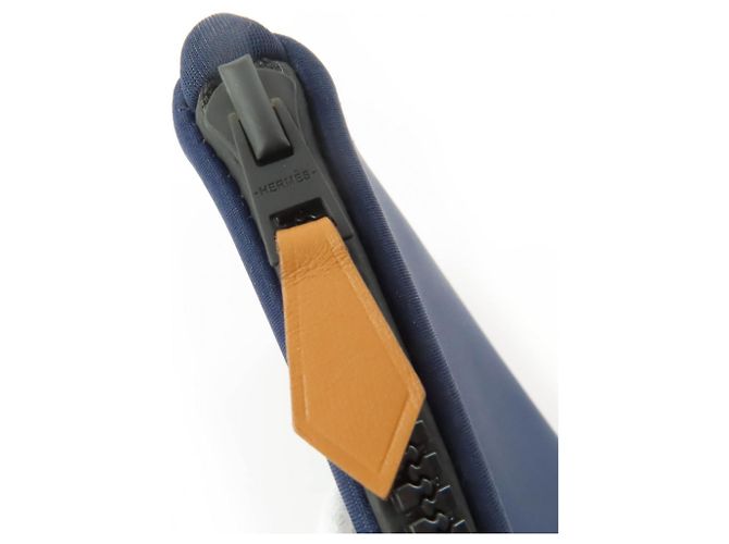 Hermès HERMES Trouse Flat PM Zip Pouch Negro Azul marino - vista 7