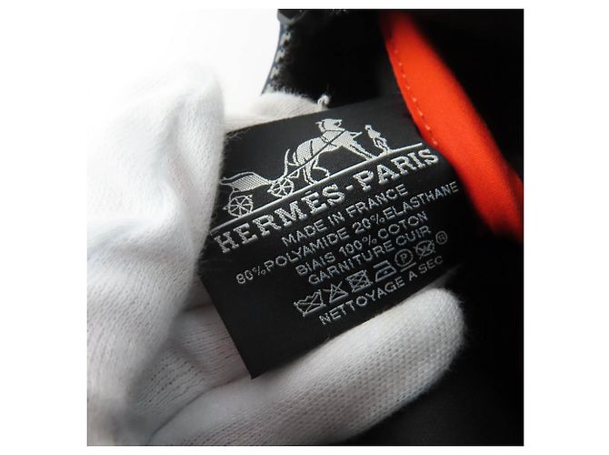 Hermès HERMES Trouse Flat PM Zip Pouch Negro Azul marino - vista 8