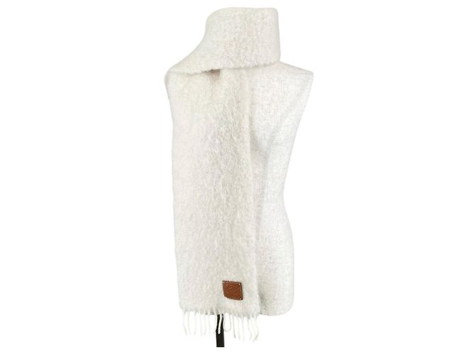 Loewe Mohair-Wollstola Weiß - Ansicht 2