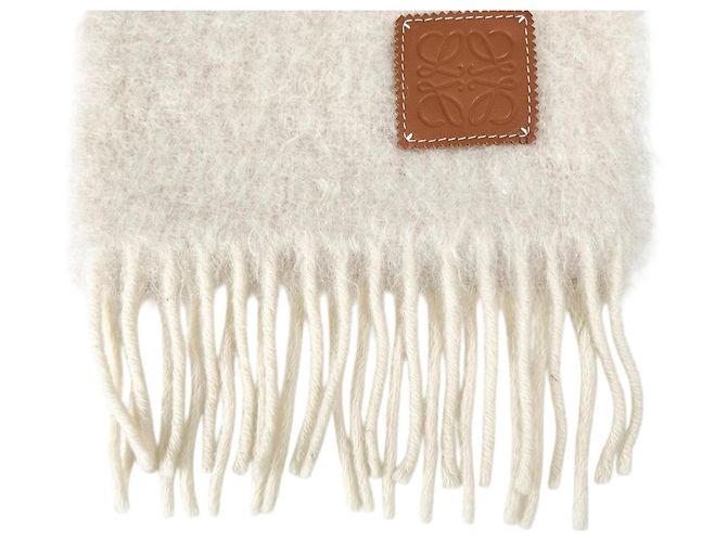 Loewe Mohair-Wollstola Weiß - Ansicht 4