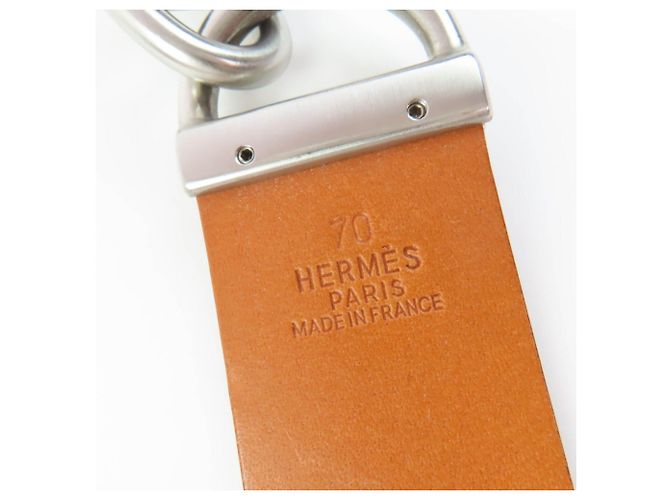 Hermès Cintura in pelle vintage Hermes Marrone Argento - vista 8