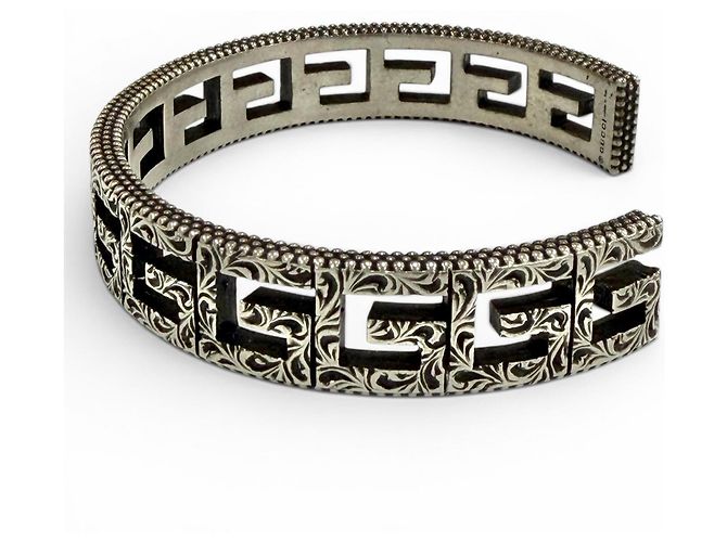 Bracciale rigido GUCCI Silver Square G Arabesque G-Cube Argento - vista 2