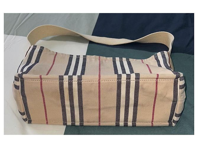 Borsa a tracolla Burberry Haymarket Check Beige - vista 11