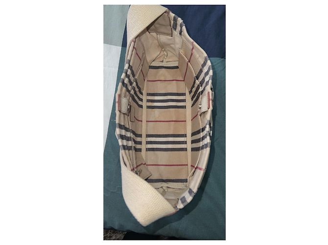 Borsa a tracolla Burberry Haymarket Check Beige - vista 12