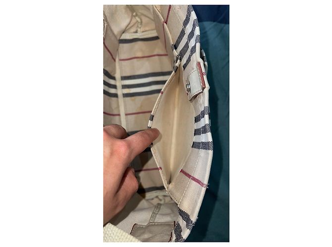 Borsa a tracolla Burberry Haymarket Check Beige - vista 13