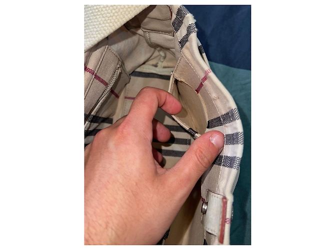 Borsa a tracolla Burberry Haymarket Check Beige - vista 14