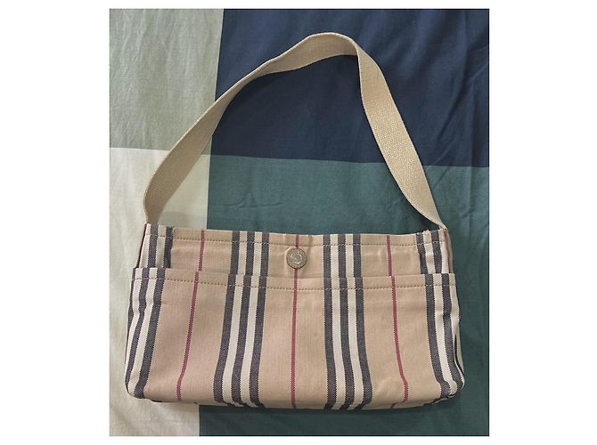 Borsa a tracolla Burberry Haymarket Check Beige - vista 2