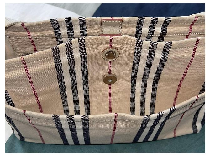 Borsa a tracolla Burberry Haymarket Check Beige - vista 5