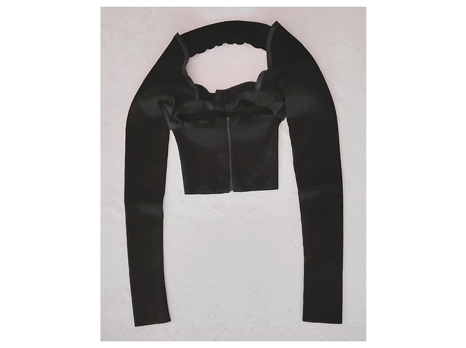 Dolce & Gabbana Rippstrick Bustier-Top Langarm Schwarz - Ansicht 4